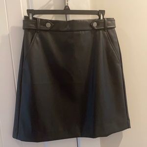 Black Faux Leather Skirt